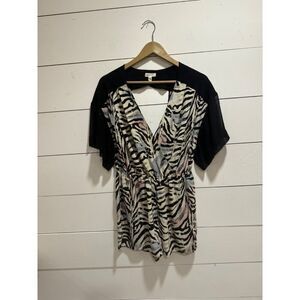 Silence + Noise Zebra Print Romper Medium